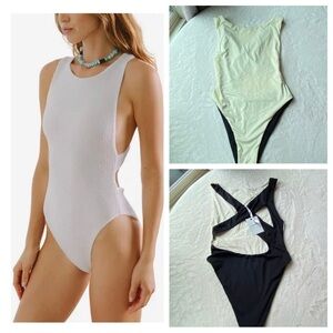 New! La Gotta zariah color blocked asymmetric one piece swimsuit 19492